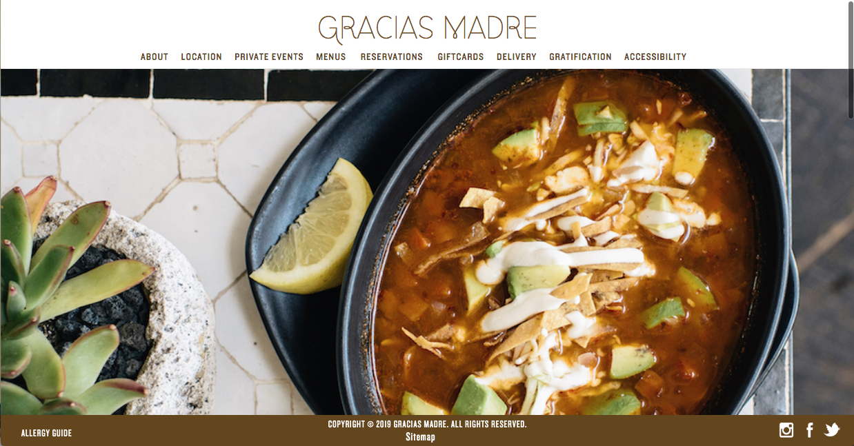 this is an image of gracias madre in west hollywood's website